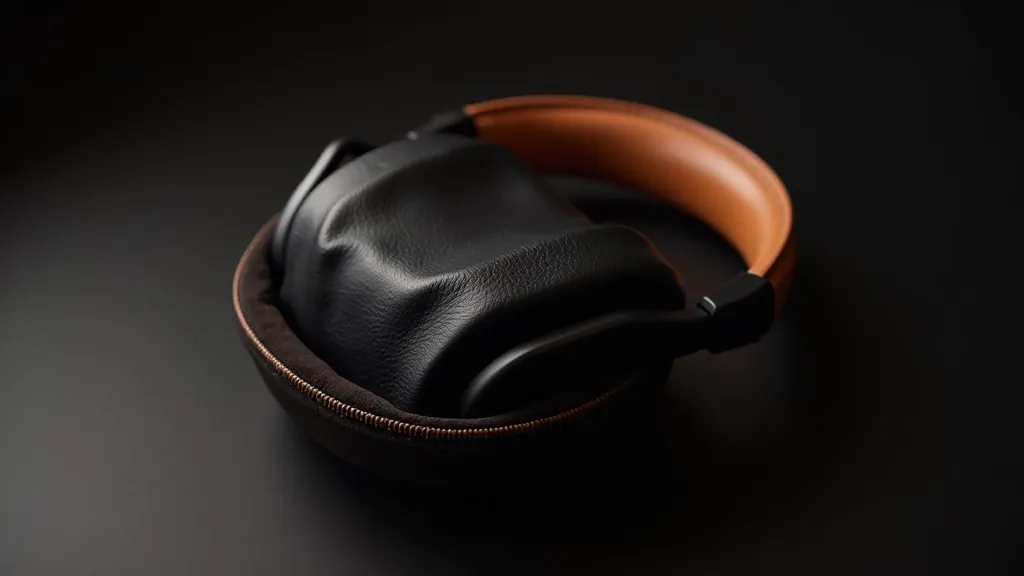 Luxusní kožené pouzdro sluchátek s ergonomickým páskem a kvalitními materiály