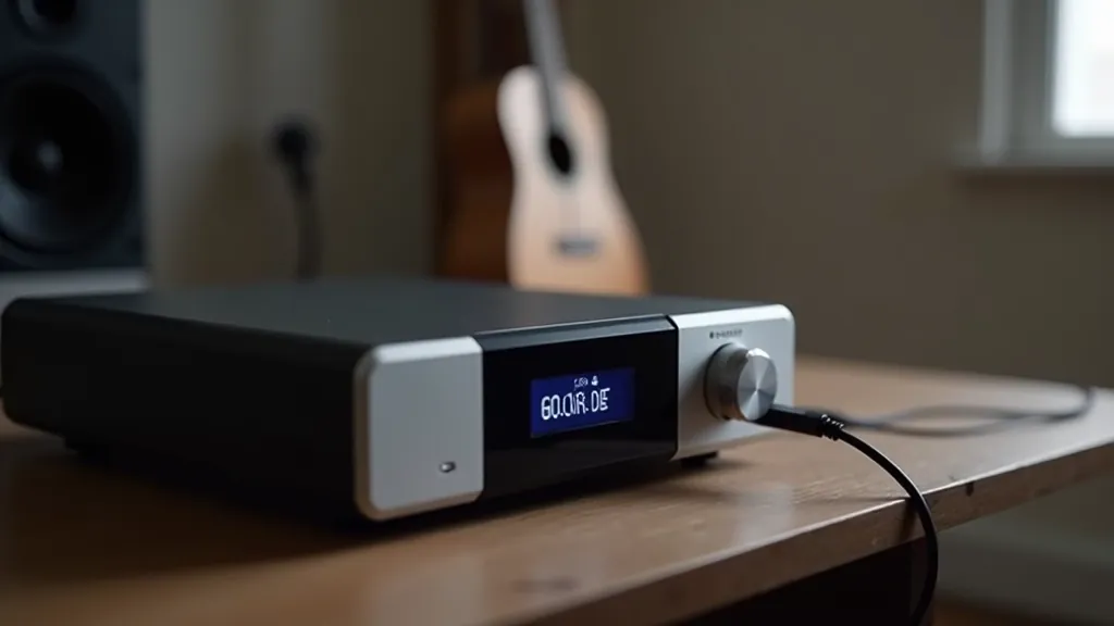 USB DAC zesilovač na stolě