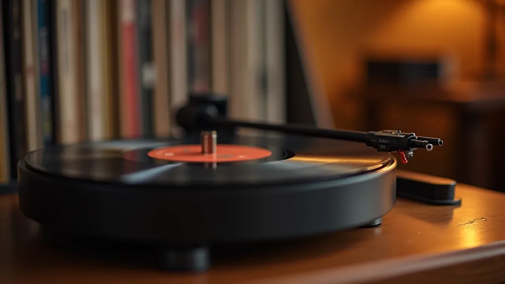 Kvalitní gramofon se namontovanou MM přenoskou v domácím studiu